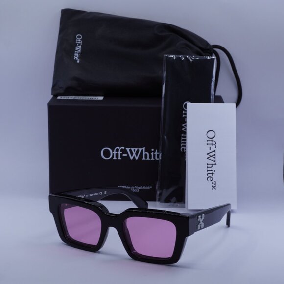 Off-White OERI008 VIRGIL 1030 Sunglasses Black Square Frame, Pink Lenses - Picture 11 of 11
